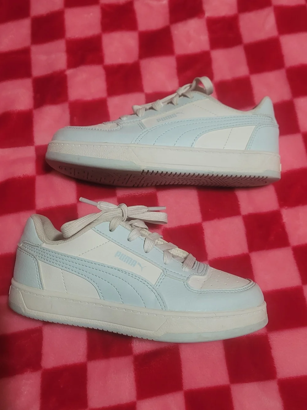 Puma Kids' Light Blue and White Low-Top Sneakers